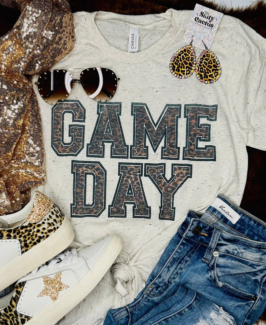 Game Day Leopard Oatmeal Tee