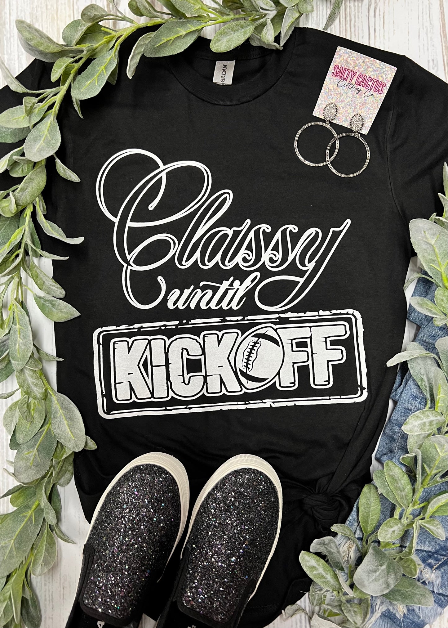 *SP* Classy Until Kickoff Black Tee