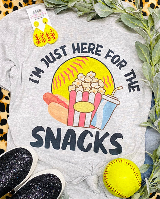 I’m Just Here For The Snacks Grey Tee