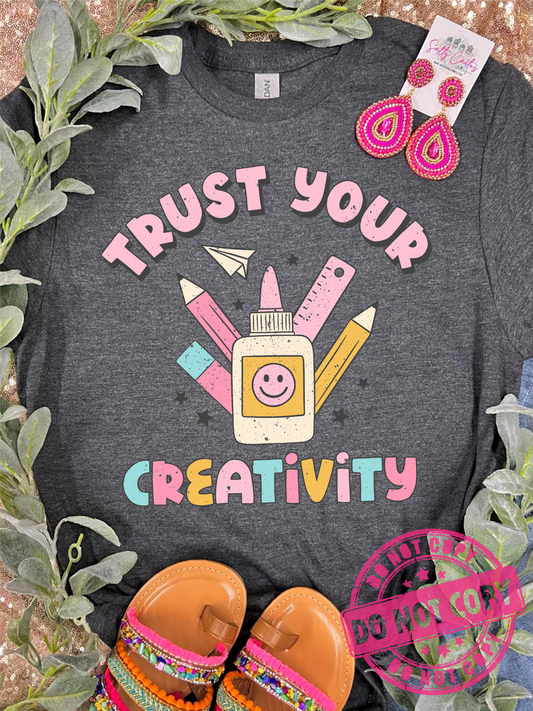 Trust Your Creativity Screen Printed Grey Tee