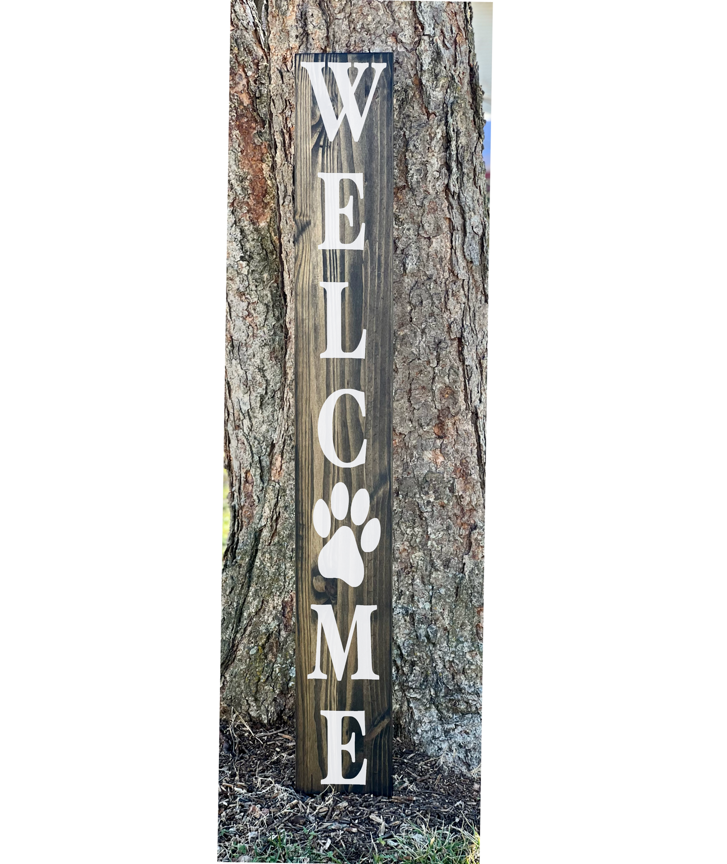 Welcome Paw Print - E. Black - Porch Sign