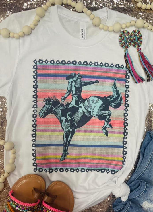 Serape Western White Tee