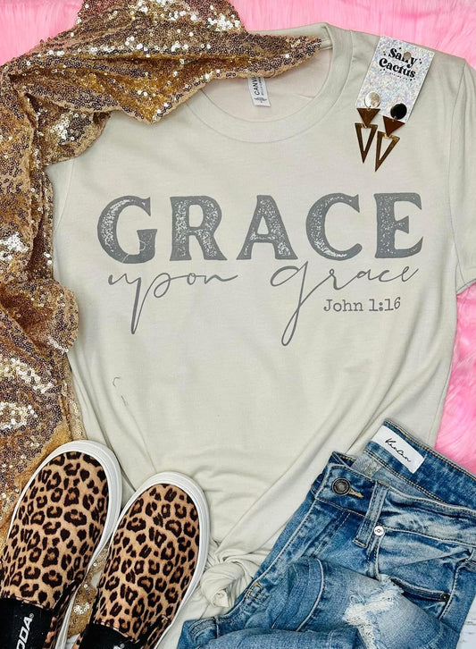 Grace Upon Grace Tan Tee