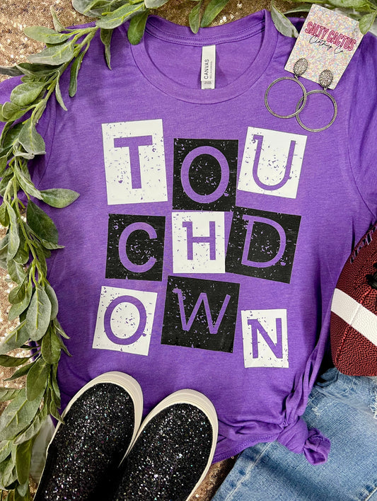 Touchdown Screen Printed Colored Tees