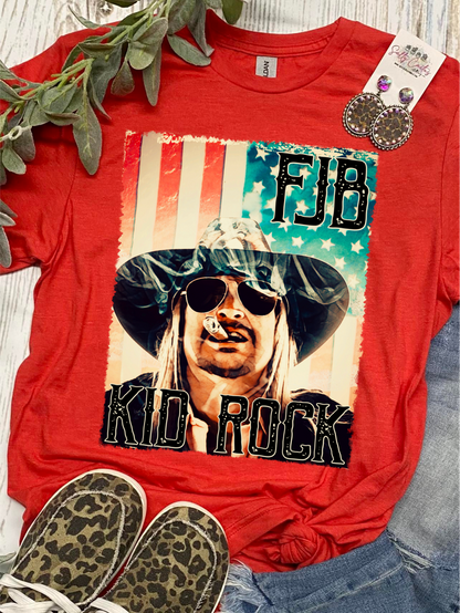 FJB Kid Rock Direct To Garment Red tee