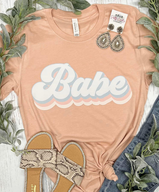 Babe Retro Peach Direct to Garment Tee