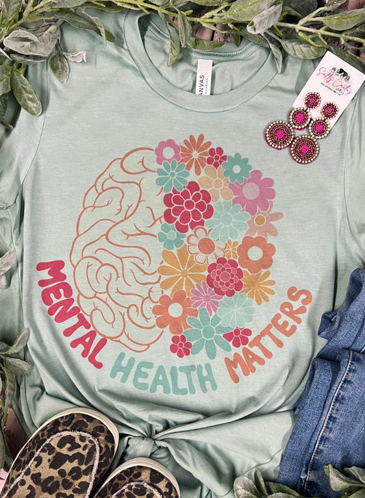 Mental Health Matters Dusty Blue Tee