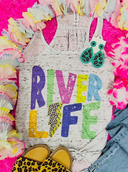 River Life Neon Bolt Racerback Tank