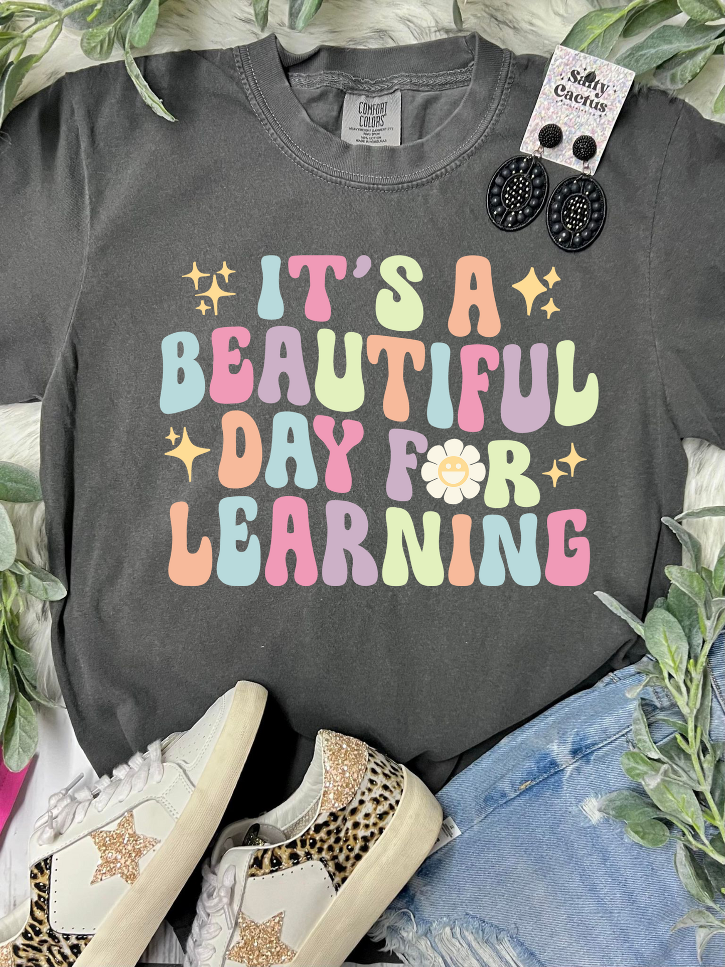 *DTG* It’s A Beautiful Day For Learning Pepper Comfort Color Tee