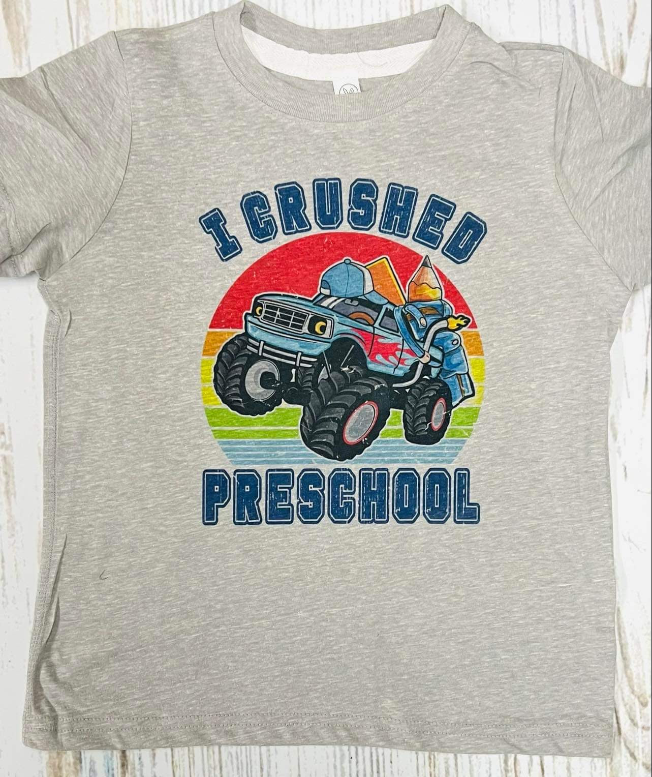 Kids I Crushed School Grey Tees