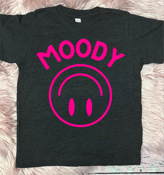 *DTG* Kids Moody Smile Pink Grey Tee