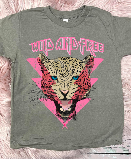 *DTG* Kids Wild and Free Tiger Stone Grey Tee