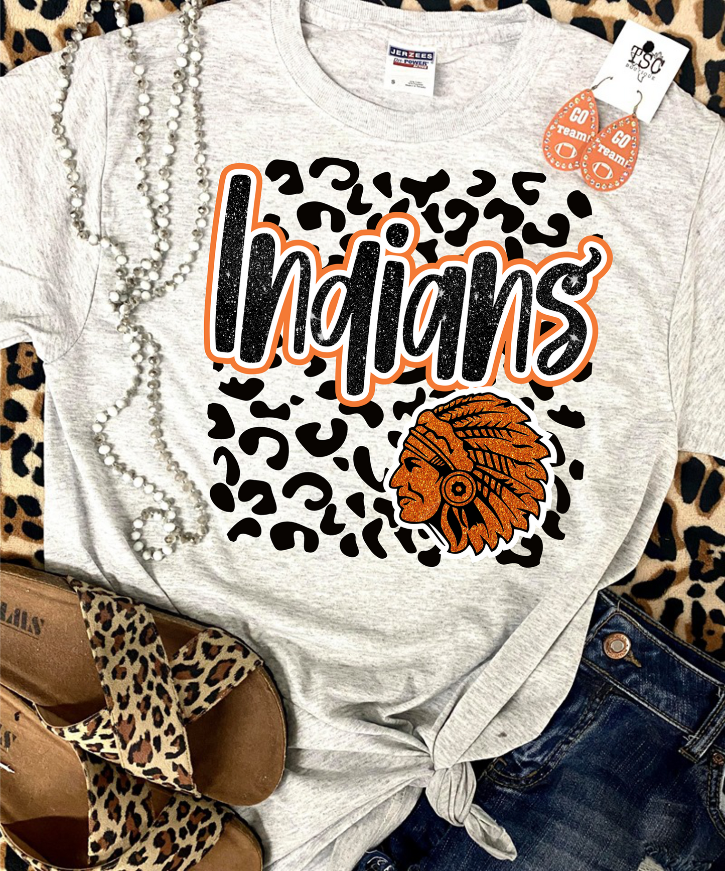 Leopard Custom Grey Tee