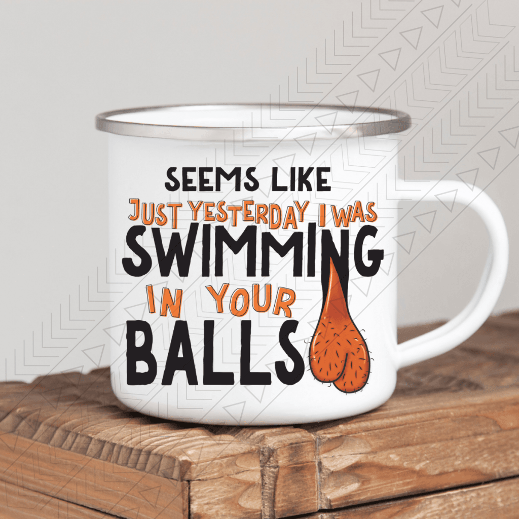 Seems Like Just Yesterday I Was Swimming Enamel Mug / Dark Mug