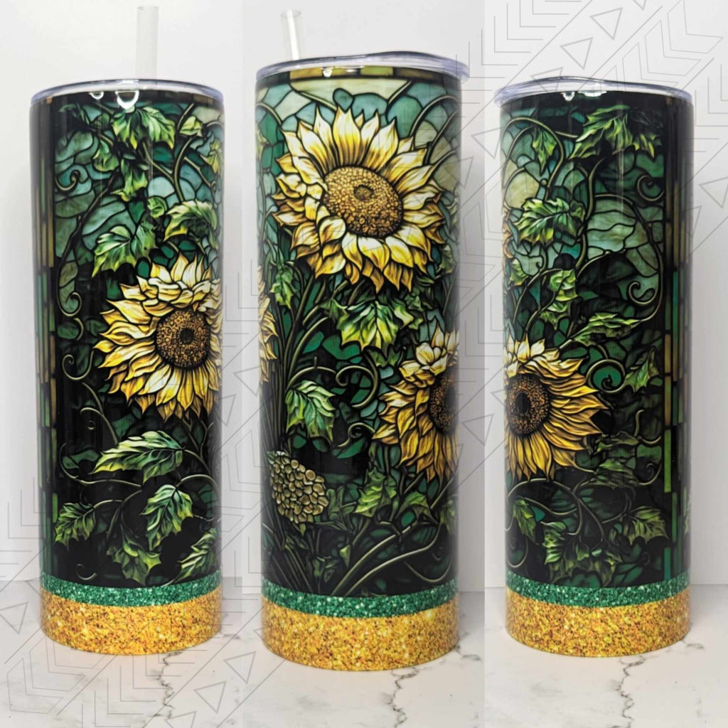 Sunflower Stain Glass Tumbler