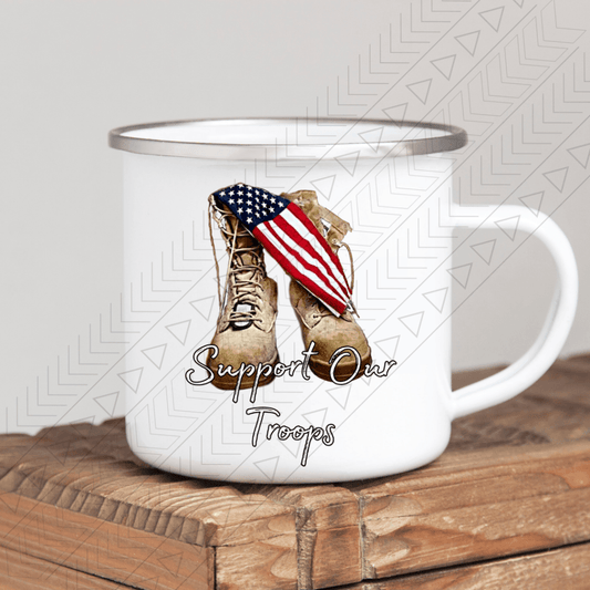 Support Our Troops Enamel Mug Mug