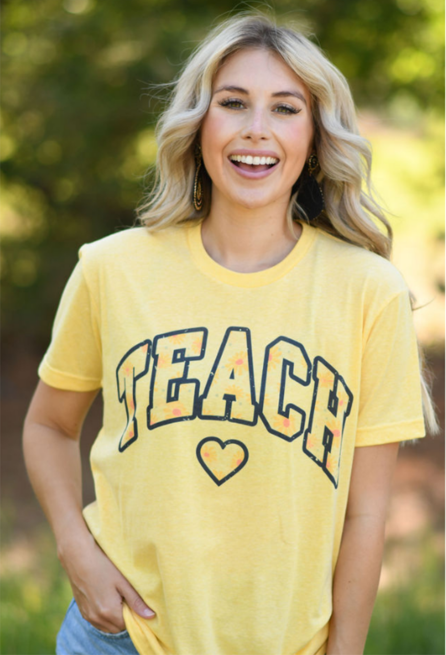 Teach Sunflower Pale Yellow Tee