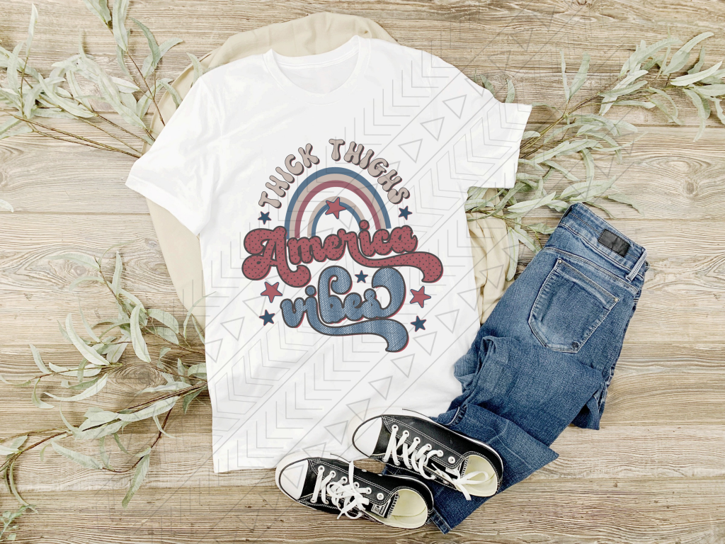 Thick Thighs America Vibes Shirts & Tops